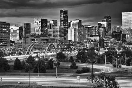Downtown Denver, Colorado , Black and White, HDR