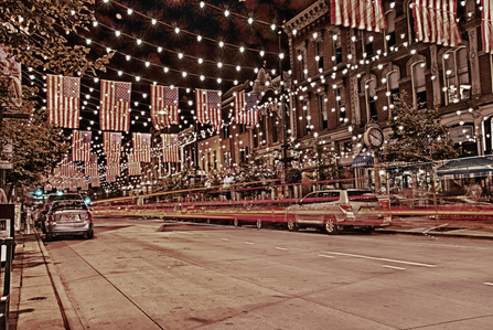 Downtown Denver, Colorado on Larimer Street for 4th of July, HDR