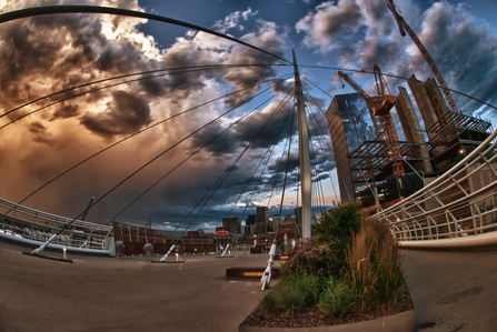 Millennium Bridge, Denver, Colorado, HDR, Lodo, Lower Downtown, Urban