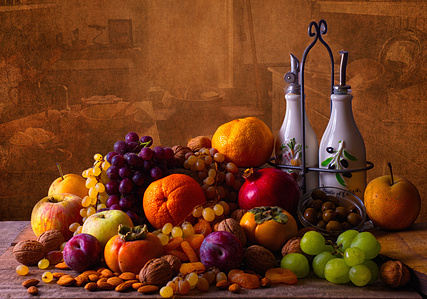 California fruits harvest, fruits picture, fruits composition, studio composition picture
