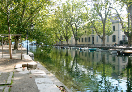 Water, Annecy France, Tree lined waterway