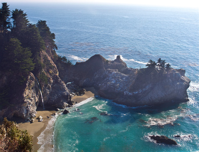 California Coast waterfall, California Coast