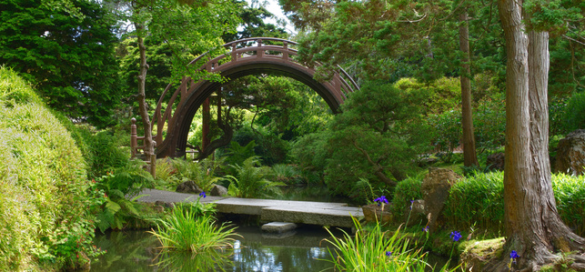 Panorama, Peace Lantern, Japanese Tea Garden, Golden Gate Park, San Francisco, California