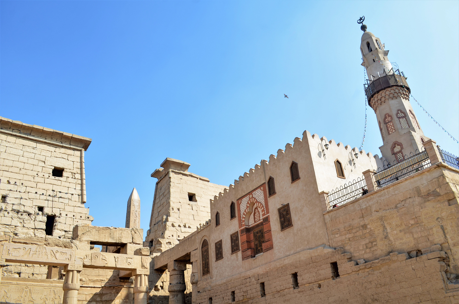 Abu Haggag Mosque, 13th century mosque built on site of Luxor Temple, Egypt