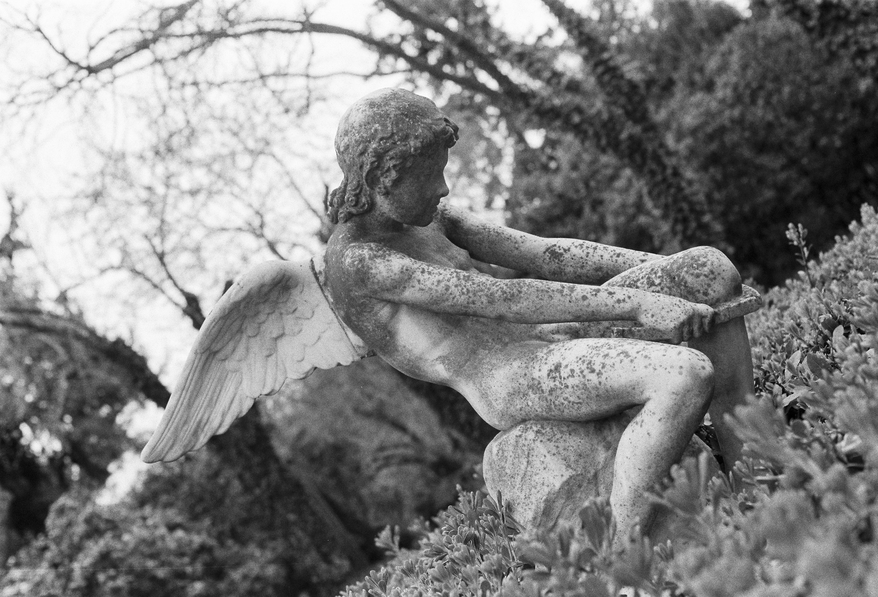Statue of an angel at a park Athens, Greece