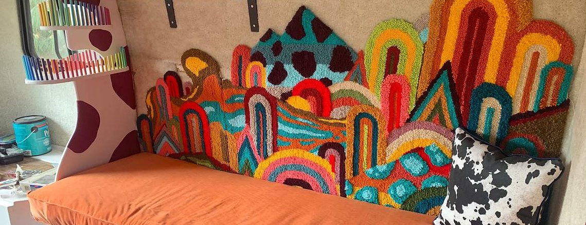 Out There Murals trailer interior created by Kayla Newnam