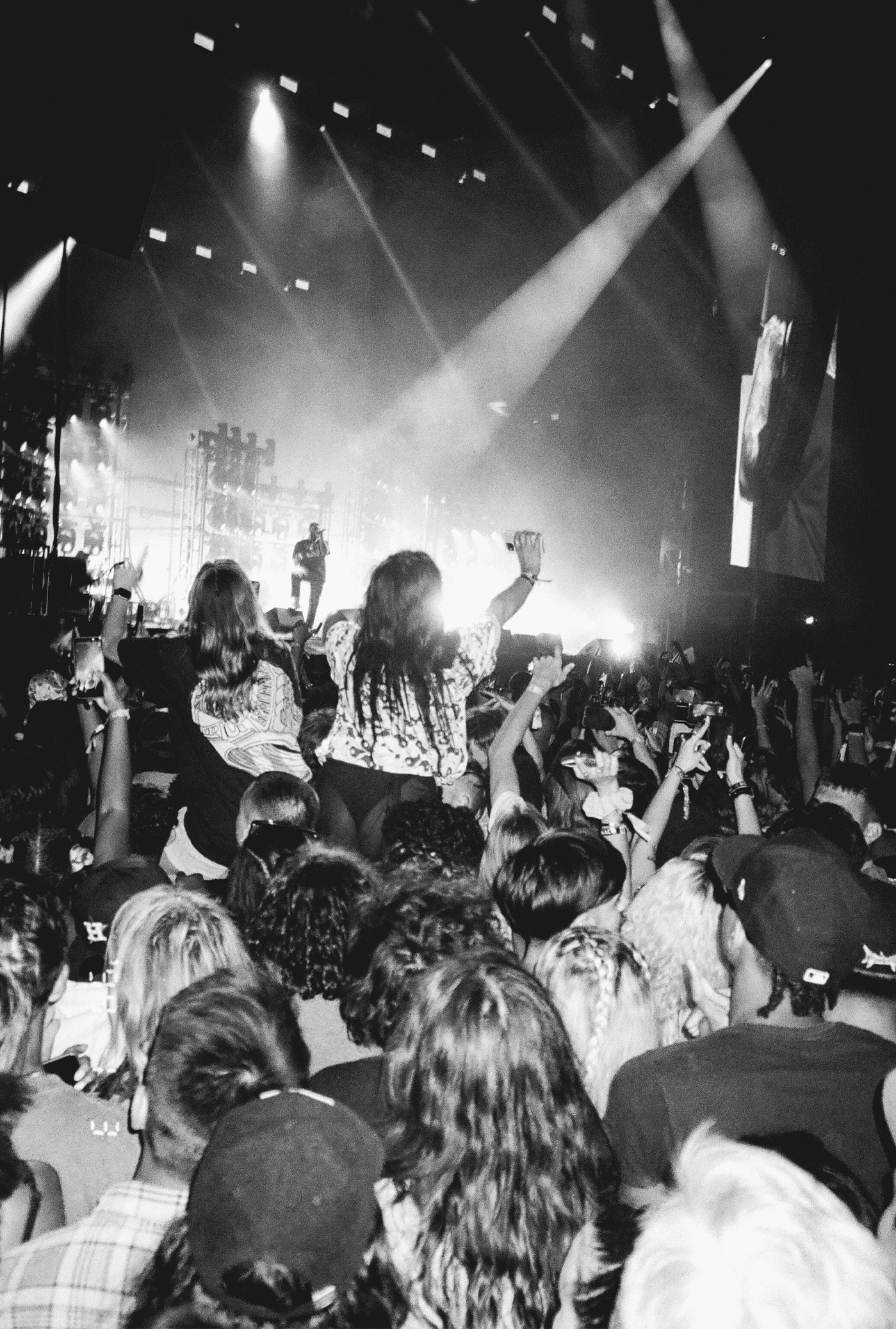 Post Malone at Lyrical Lemonade Summersmash in Chicago, IL, film photography, 35mm film photography, concert photography, black and white film photography, 