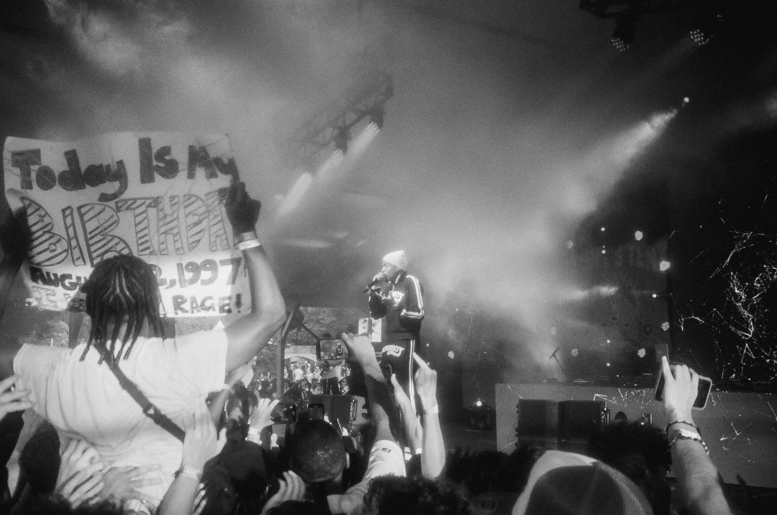 Pi'erre Bourne at Lyrical Lemonade Summersmash in Chicago, IL, film photography, 35mm film photography, concert photography, black and white film photography, 