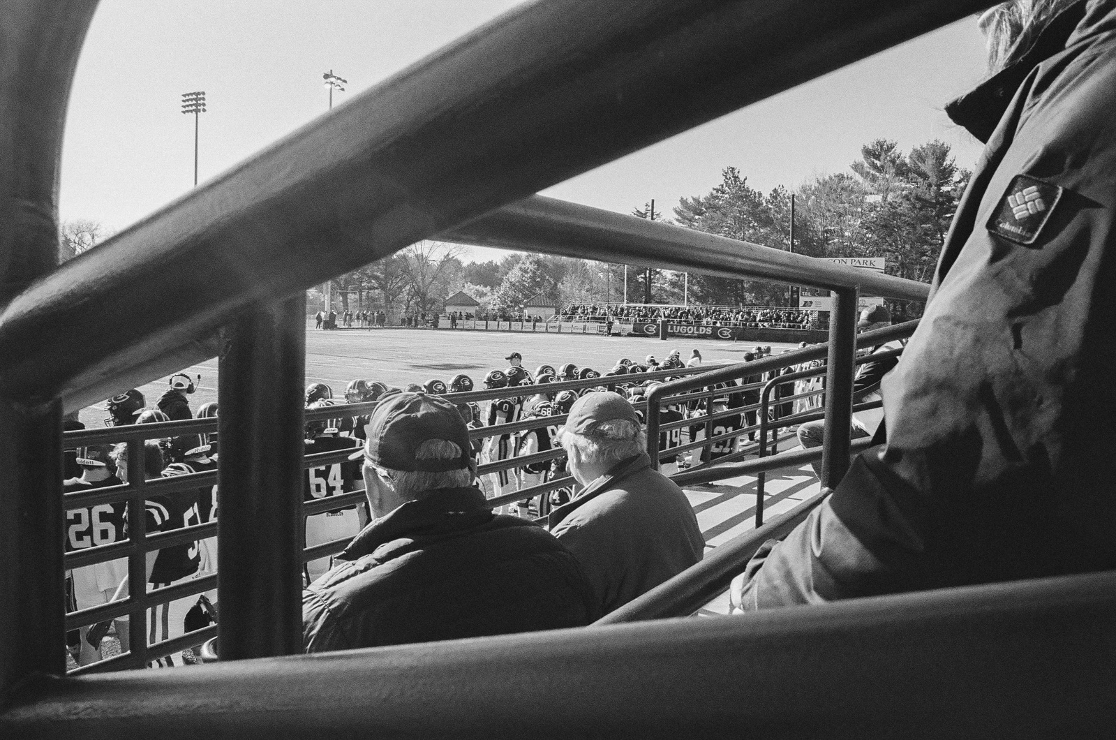 Film photography, 35mm film photography, street photography, sports photography, football, football photography, black and white film photography, University of Wisconsin Eau Claire Blugolds