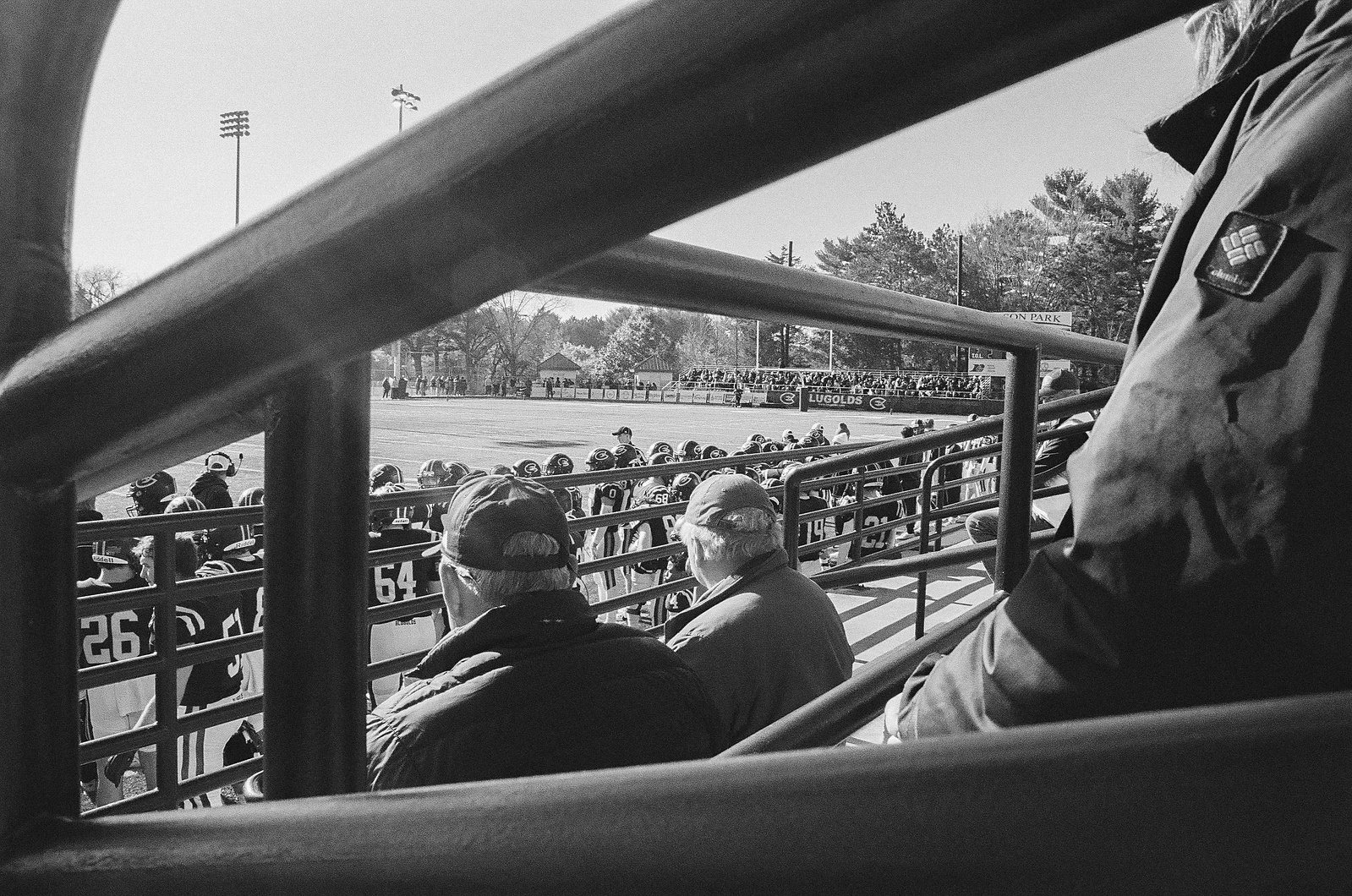 Film photography, 35mm film photography, street photography, sports photography, football, football photography, black and white film photography, University of Wisconsin Eau Claire Blugolds