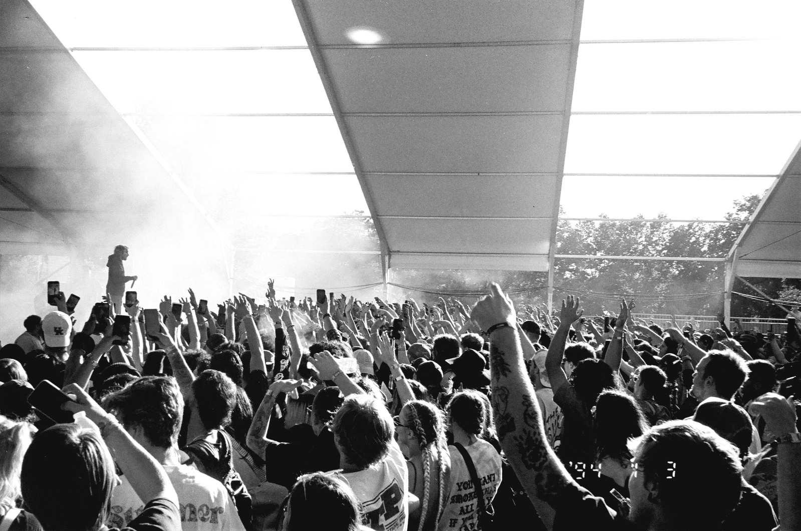 Pouya at Lyrical Lemonade Summersmash in Chicago, IL, film photography, 35mm film photography, concert photography, black and white film photography, 