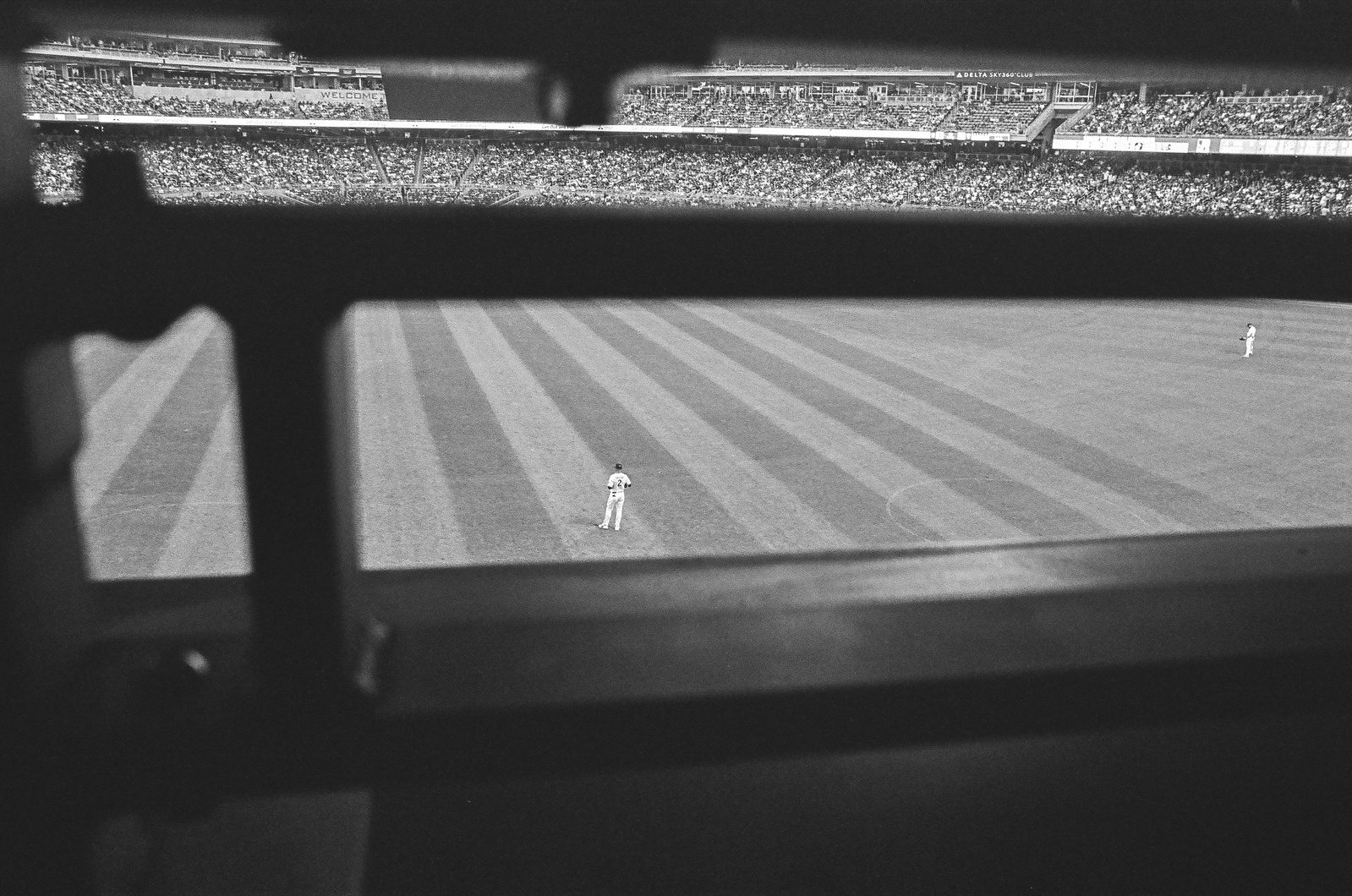 Film photography, 35mm film photography, street photography, sports photography, baseball, baseball photography, black and white film photography, Houston Astros at Minnesota Twins in Target Arena in Minneapolis, MN