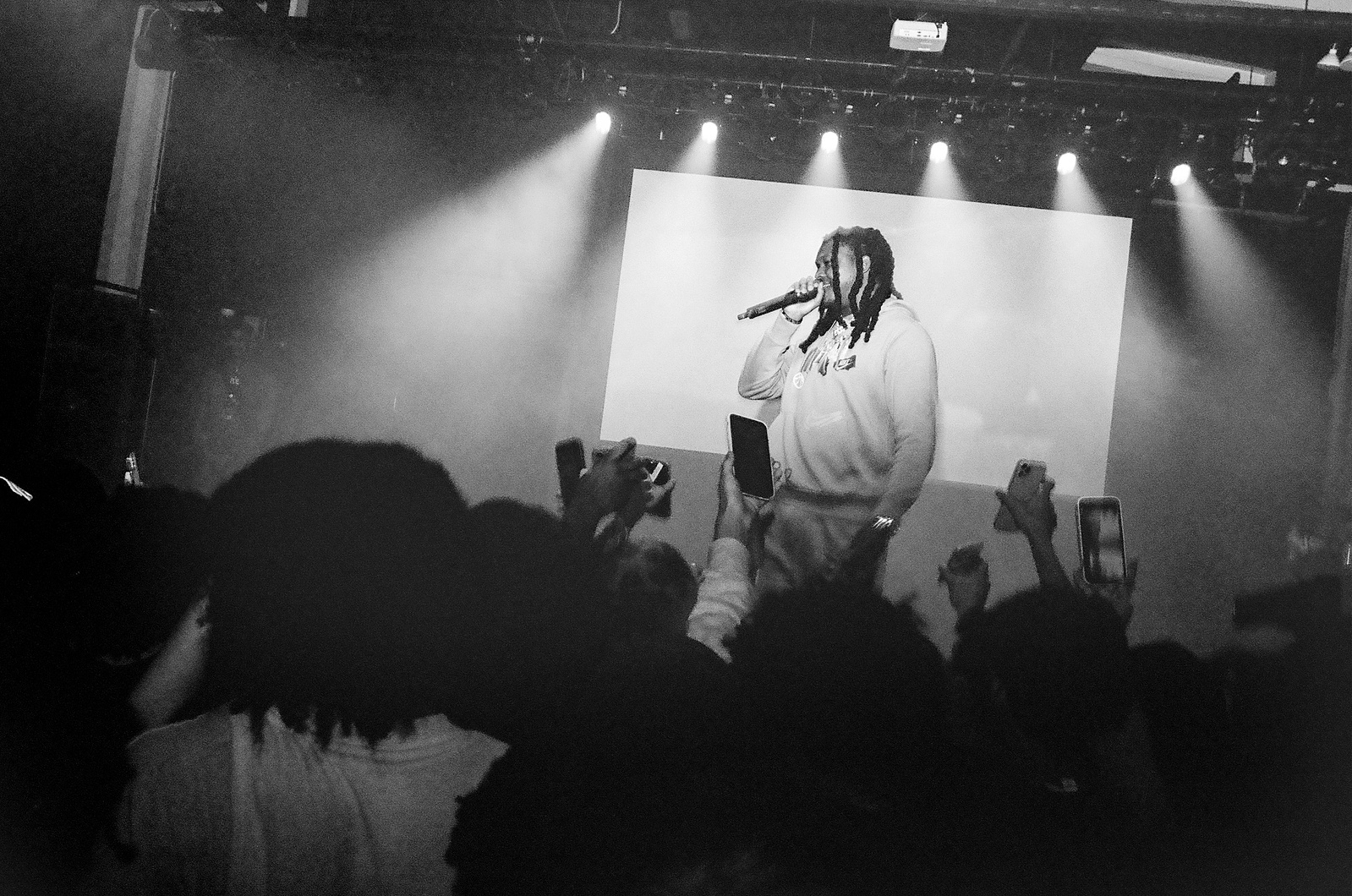 Young Nudy at Varsity Theater in Minneapolis, MN, film photography, 35mm film photography, concert photography, black and white film photography, 