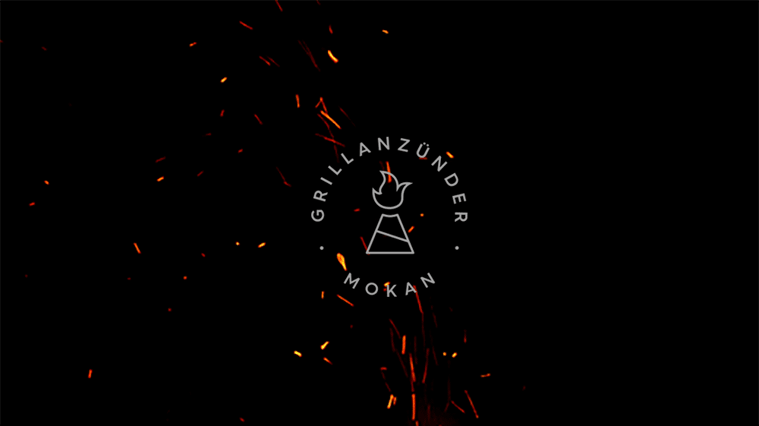 the animated logo of MOKAN Grillanzünder by designer Alexander Wolf
