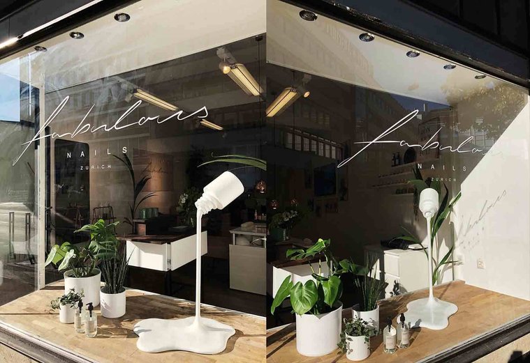 Showroom design of a nail studio in Zurich by designer Alexander Wolf