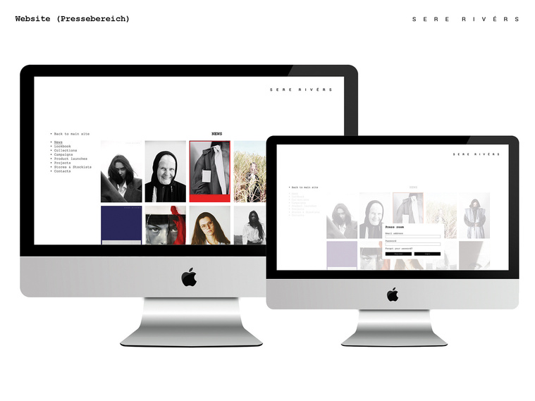 the website of Sere Rivérs by designer Alexander Wolf