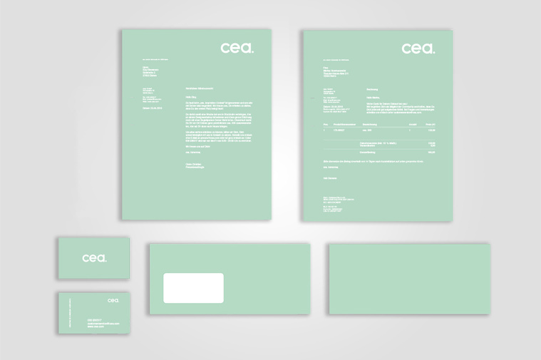 corporate design of cea. by designer Alexander Wolf.