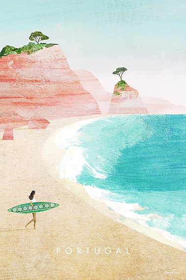 Portugal Algarve travel poster by Henry Rivers.