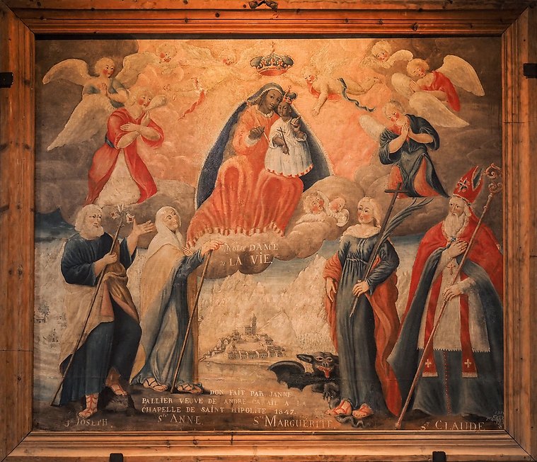 The Black Madonna in the village of Navache, French Alps.