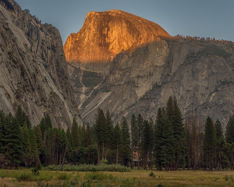 Last light on Half Dome, Yosemite Valley.