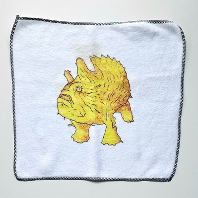 spa towel with custom frog fish design 100% polyester 