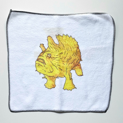 spa towel with custom frog fish design 100% polyester 