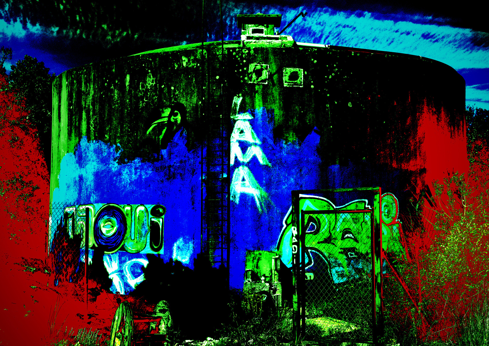 Abstract blue, green