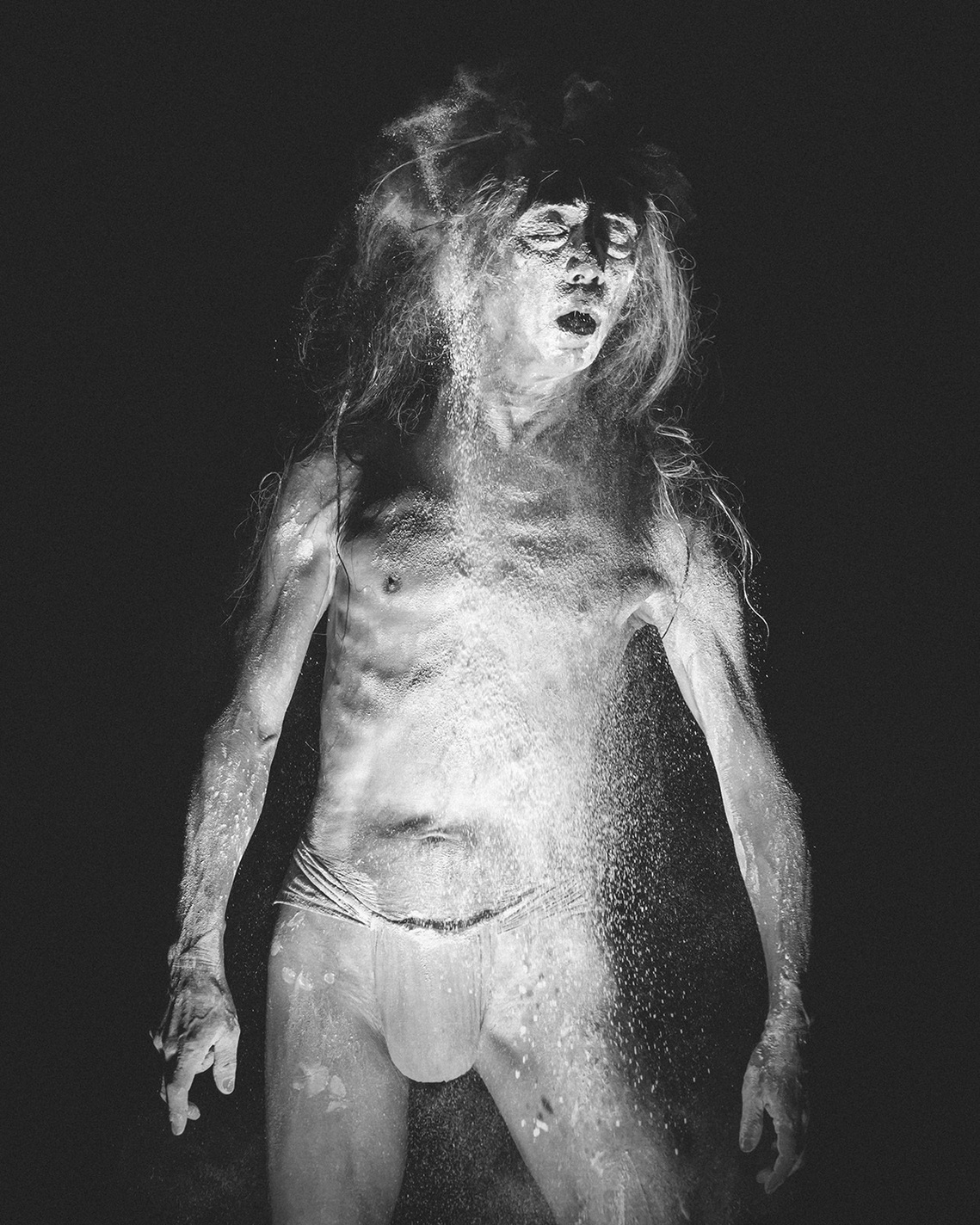 Japanese Master Butoh artist performer dancer Atsushi Takenouchi during his work HANA, Photographed by Butoh dance photographer Darren Gill