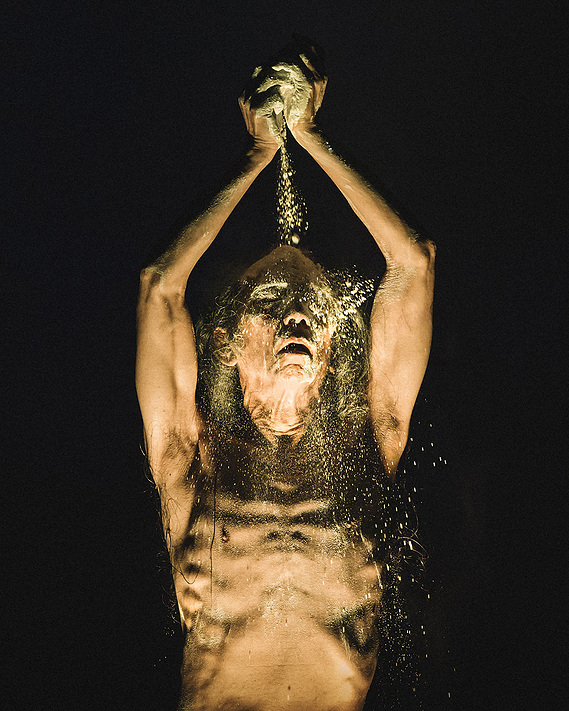 Master Japanese Butoh artist performer dancer Atsushi Takenouchi during his work HANA Photographed by Australian Butoh dance photographer Darren Gill