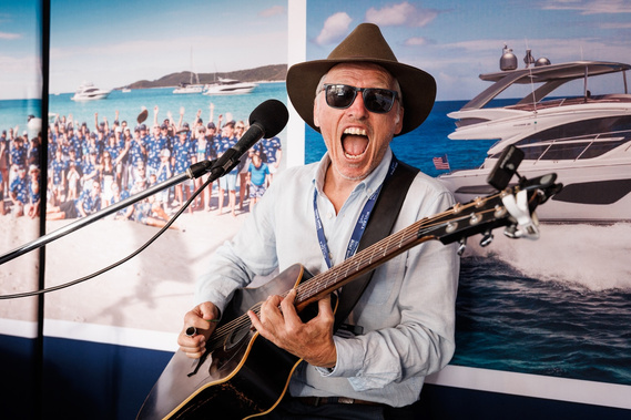 Entertainment at the luxury Princess Yachts display at the Sanctuary Cove International Boat Show. Boat show photography by boat show photographer Darren Gill.