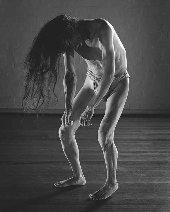 Master Japanese Butoh artist performer dancer Atsushi Takenouchi during his work HANA, Photographed by Melbourne Butoh dance photographer Darren Gill