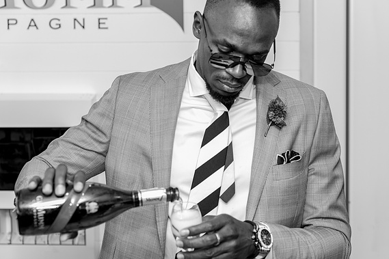 Usain Bolt at the Mumm Yacht Club during the Melbourne Cup carnival for Mumm Champagne