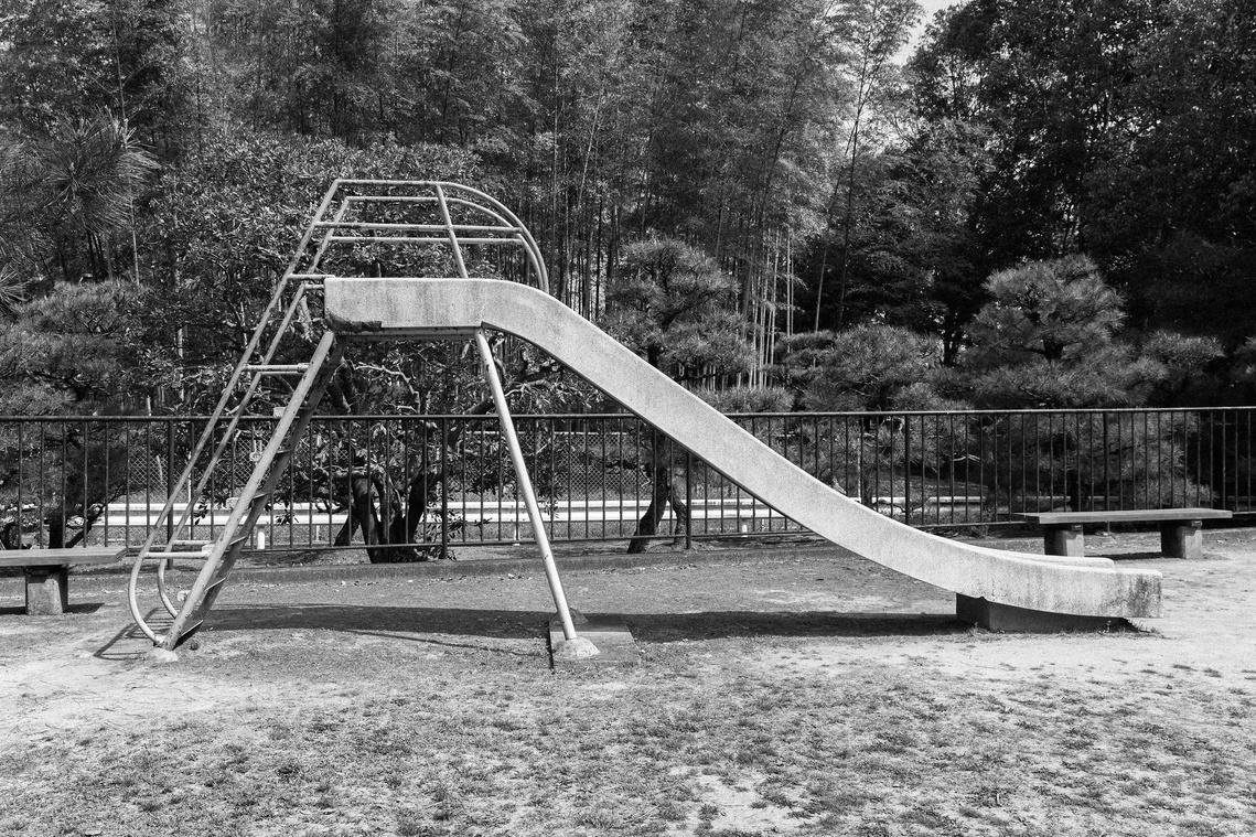 Slide in childrens playground in Arashiyama, Kyoto, Japan. Photograph by Darren Gill