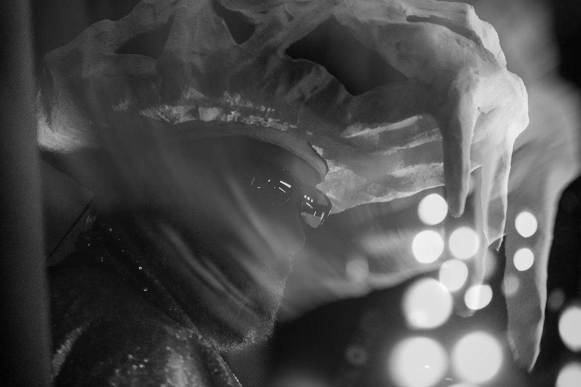 Melbourne based experimental musicians IceClaw surrounded by light whilst performing live at MPavillion. Music photography by Darren Gill