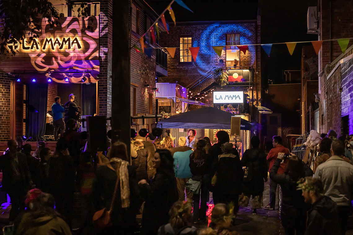La Mama Theatre in Carlton Melbourne during the War-Rak Banksia Festival. Event photography by Darren Gill