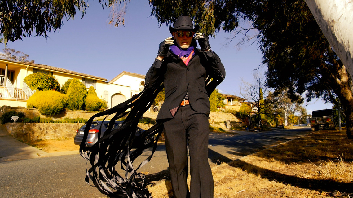 artist Nathan Hughes in character as Profiterolé of Doom