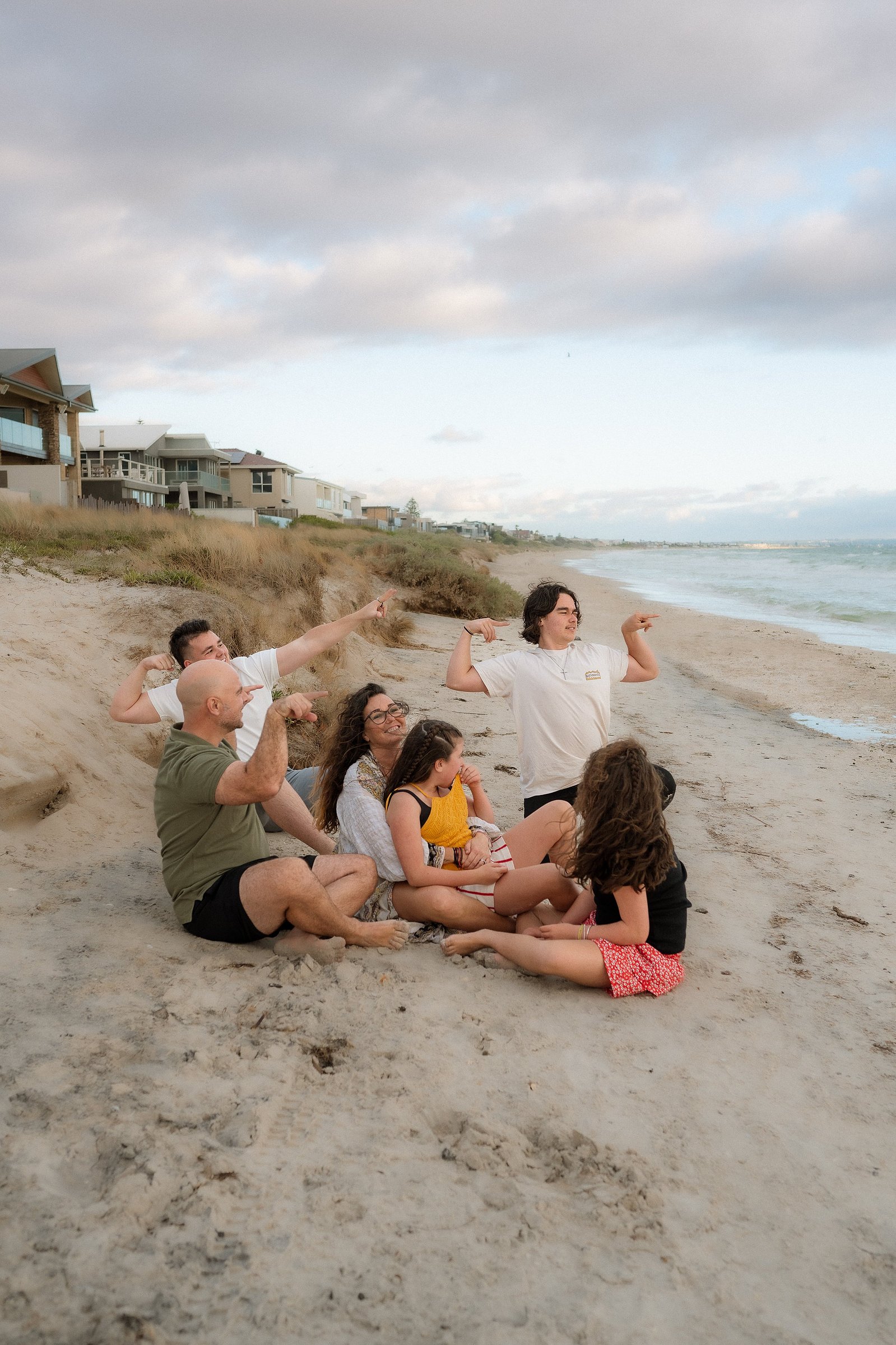 Candid family photography at the beach