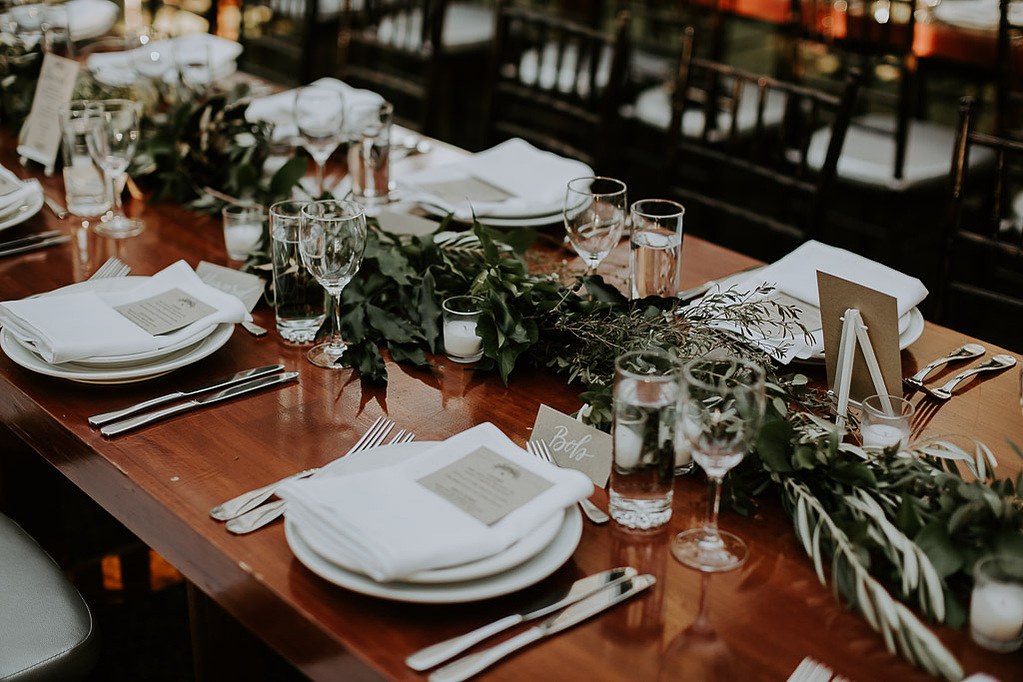 Natural botany wedding menu design