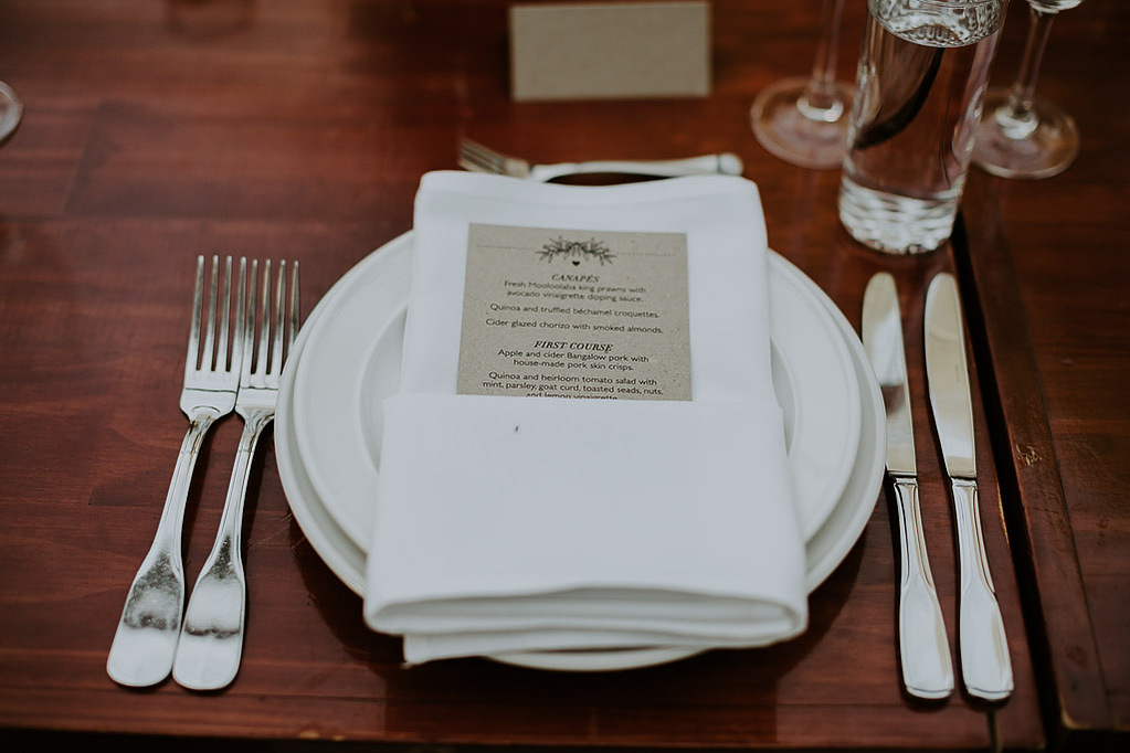 Boho wedding menu design