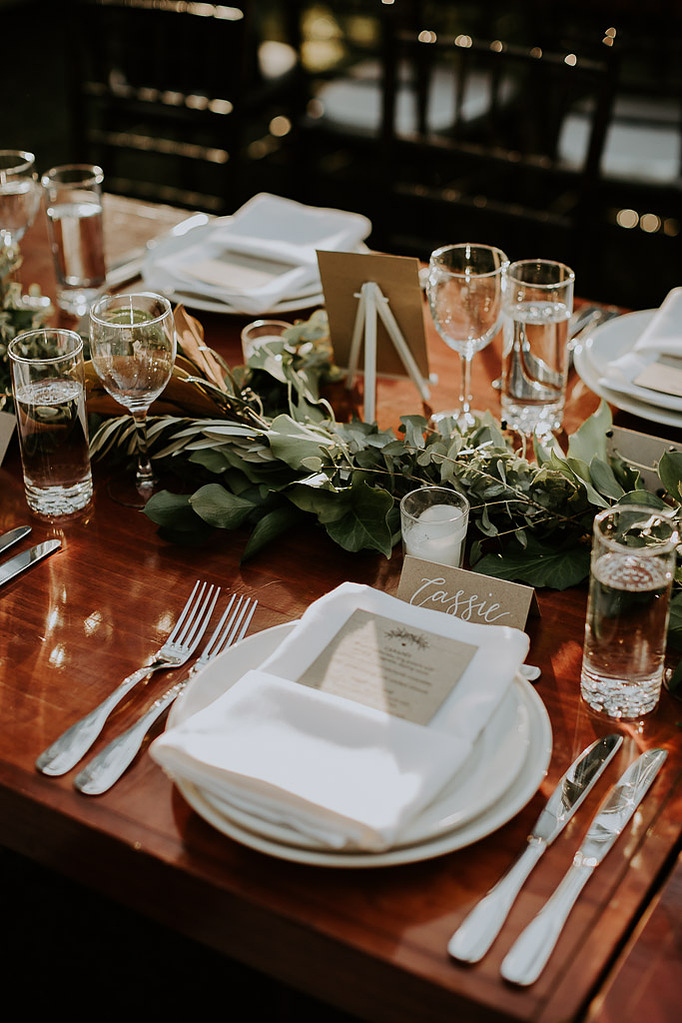 Wedding menu design close up
