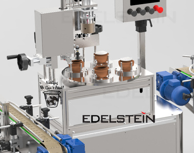 Plastic Jar Filling Line for Face Cream : Rotary Jar Filler-Sealer + Spindle Capper+Accumulation Table