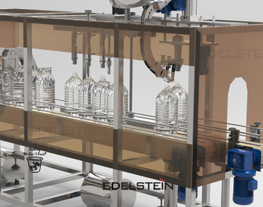 In-Line type Monoblock 4L 5L 6L PET Bottle Water Washer-Filler-Capper
4 Rinisng Nozzels, 4 Filing Nozzels, 1 Screw Capping Head