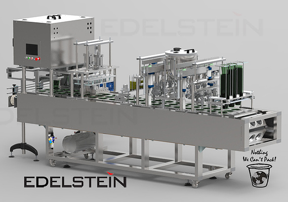 Multi-Lane Cup Filling-Sealing Machine, Pre-form foil, Piston liquid filling