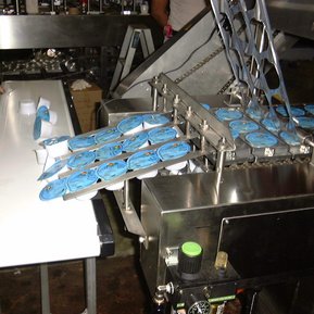 Final product discharge device with sliding rail (standard)