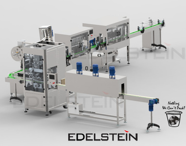 Glass Bottle Filling Line for Drinking Water: Accumulation Table + Linear Bottle Rinser + Linear Bottle Overflow Filler + In-Line Bottle ROPP Capper + Bottle Self-adhevive Labeler