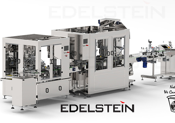 Small Glass Bottle Filling Line for Syrup (Oral Medical Liquid): Accumulation Table +  Rotary Bottle Rinser + Monoblock 2-in-1 Rotray Bottle Piston Filler- ROPP Capper + Bottle Self-adhevive Labeler
