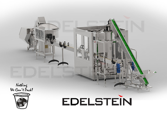 Plastic Bottle Filling Line for Detergent : Linear Bottle Unscrambler + Rotary Filler-Capper