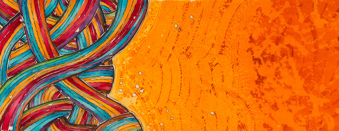 Modern Batik Artwork by Gabrielle Lasporte