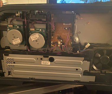This HP color laser printer need new feed rollers and had sticky solenoids that required dissembling the machine gain access too.