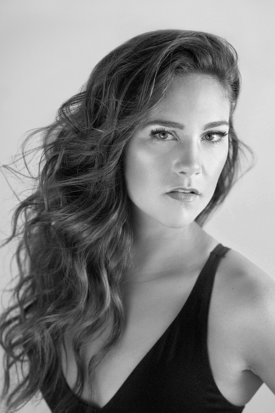 B&W Female Model Headshot